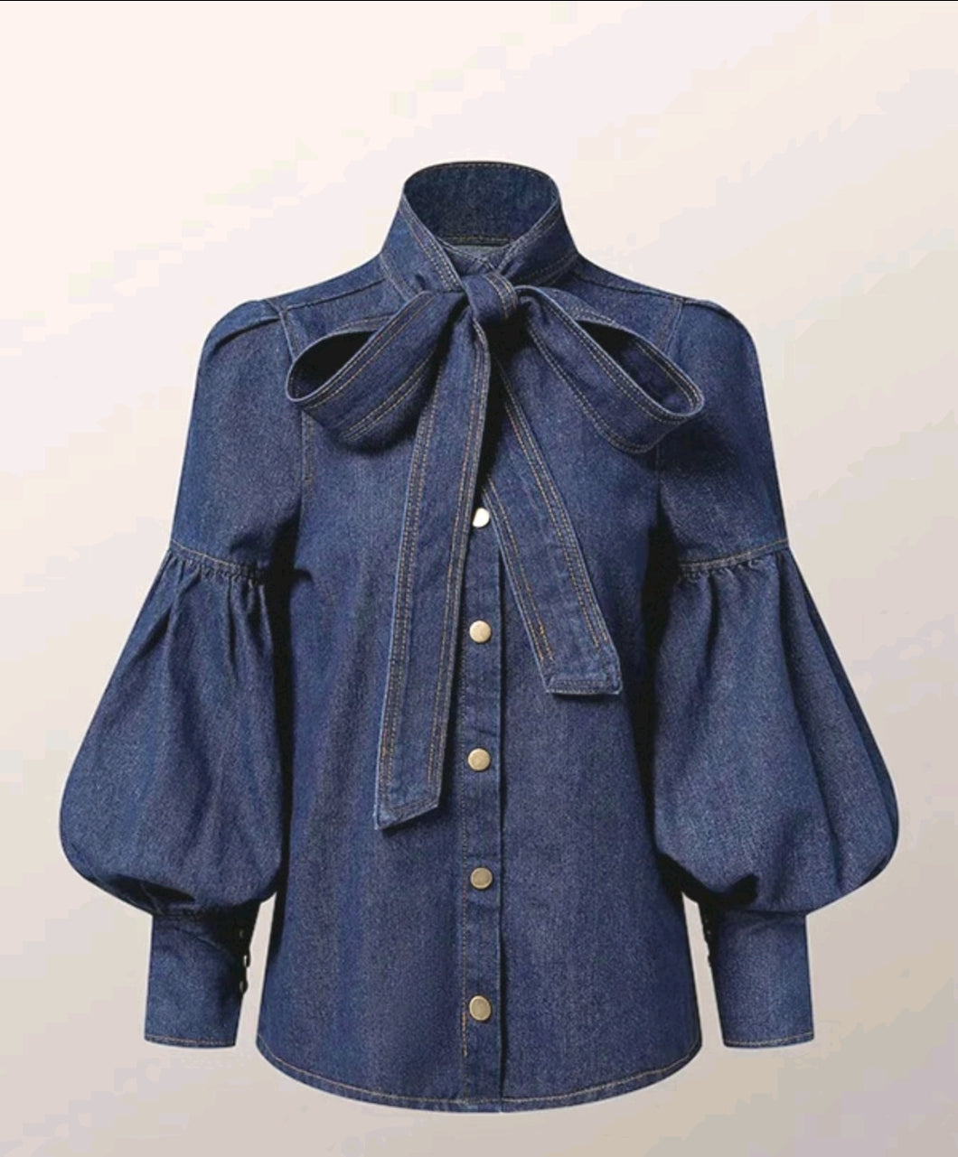 Puff Sleeve Demin Top