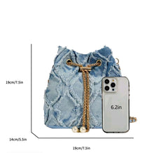 Load image into Gallery viewer, Demin Drawstring Crossbody
