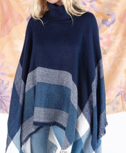 Load image into Gallery viewer, Checker Turtle neck Poncho One Size
