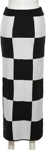 Black and White Checkerd Skirt