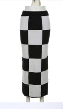 Load image into Gallery viewer, Black and White Checkerd Skirt
