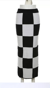 Black and White Checkerd Skirt